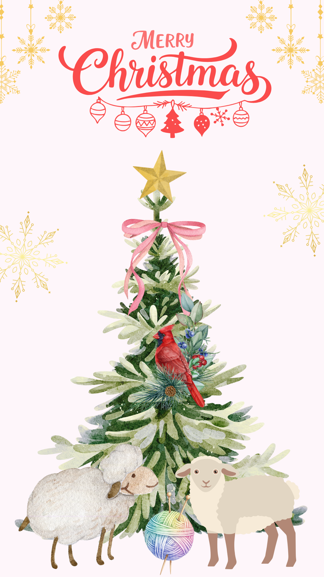 Cell Phone Wallpaper Art: Christmas Sheep 2025