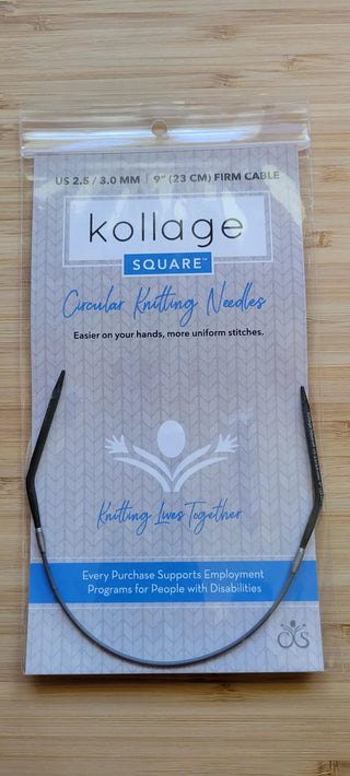 Kollage Circular Firm US 2.5 (3.0 mm) & 9 inch/23 cm Yarn Traveler & Haberdashery