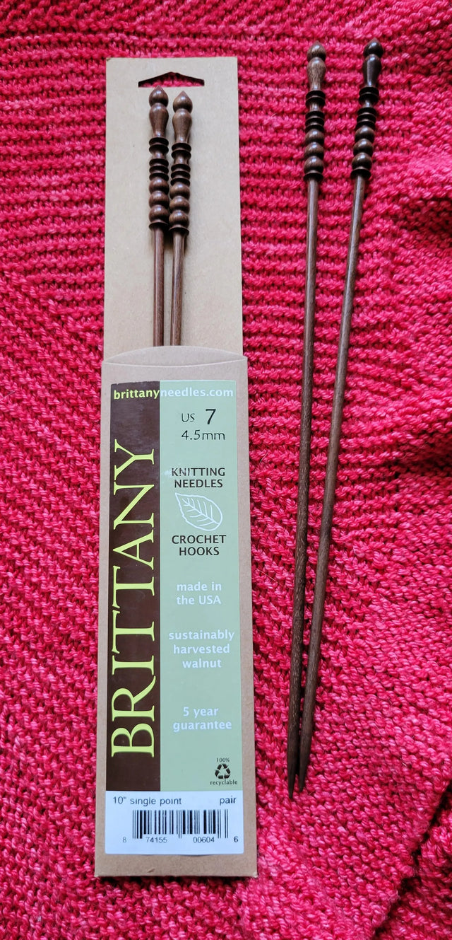 Brittany Victorian Walnut Straight US 7 (4.5 mm) 10 Inch Yarn Traveler & Haberdashery