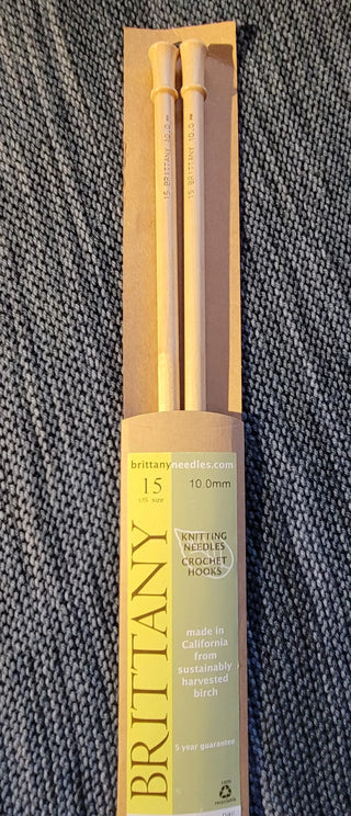 Brittany Birch Straight Needles US 15 (10 mm) 14 inch Yarn Traveler & Haberdashery