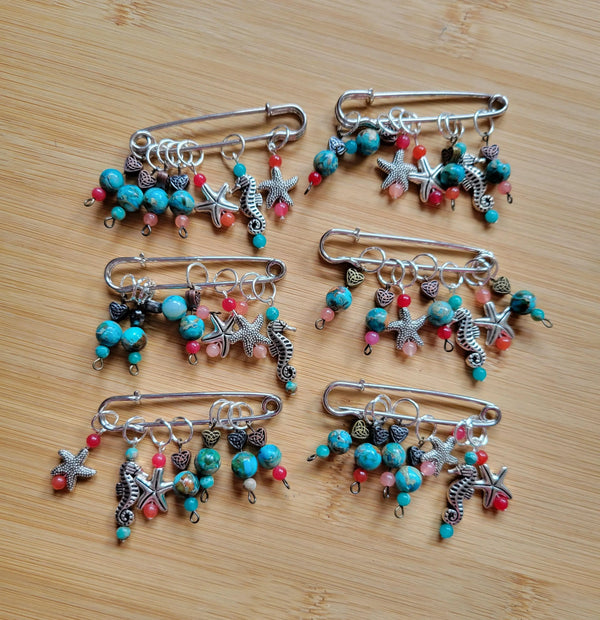 Stitch Markers: By the Sea Yarn Traveler & Haberdashery