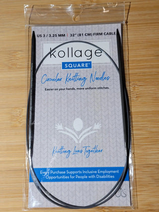 Kollage Circular Firm US 3 (3.25 mm) & 32 inch/81 cm Yarn Traveler & Haberdashery