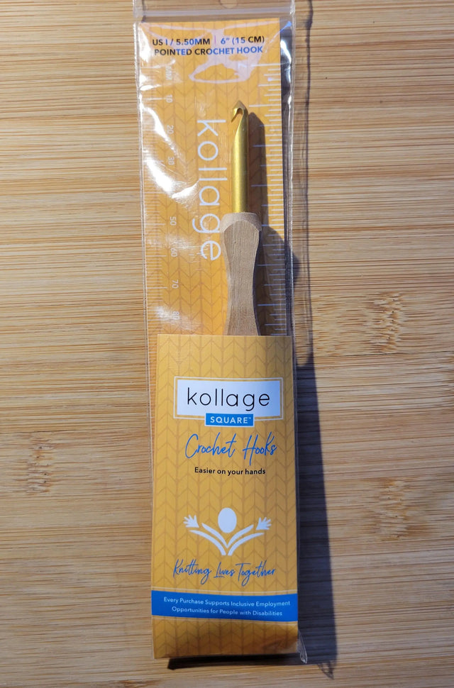 Kollage Pointed Tip Crochet Hook (US I/5.5 mm) Yarn Traveler & Haberdashery