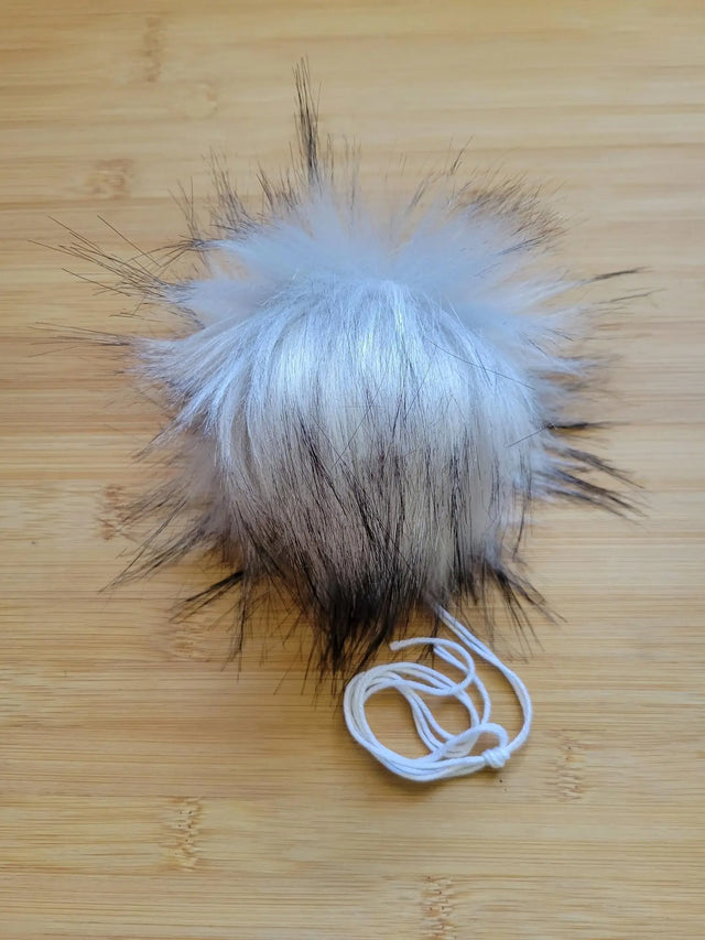 Faux Fur Pompoms Grey Wolf Yarn Traveler & Haberdashery