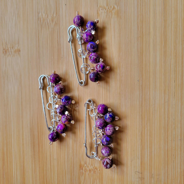 Stitch Markers: Imperial Jasper Yarn Traveler & Haberdashery