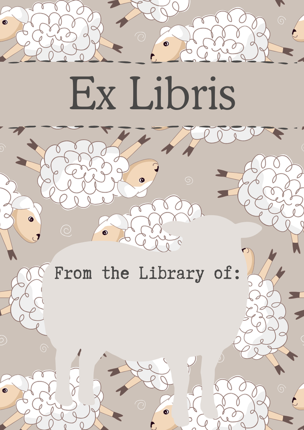 Bookplate: Ex Libris for Sheep & a Cat with Love