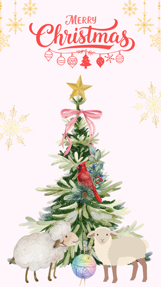 Cell Phone Wall Paper Art: Christmas Sheep 2025