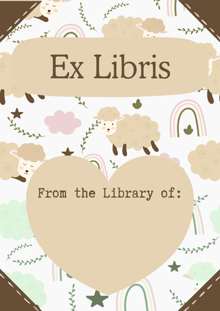 Bookplate: Ex Libris for Sheep & a Cat with Love