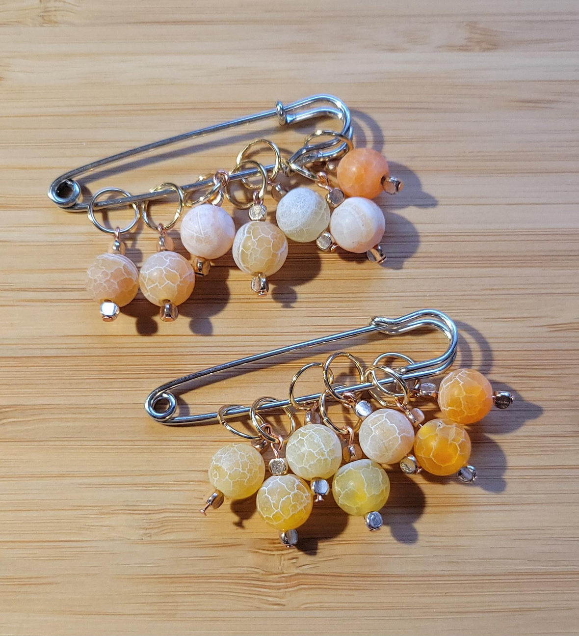 Stitch Markers for Knitting (Orange)