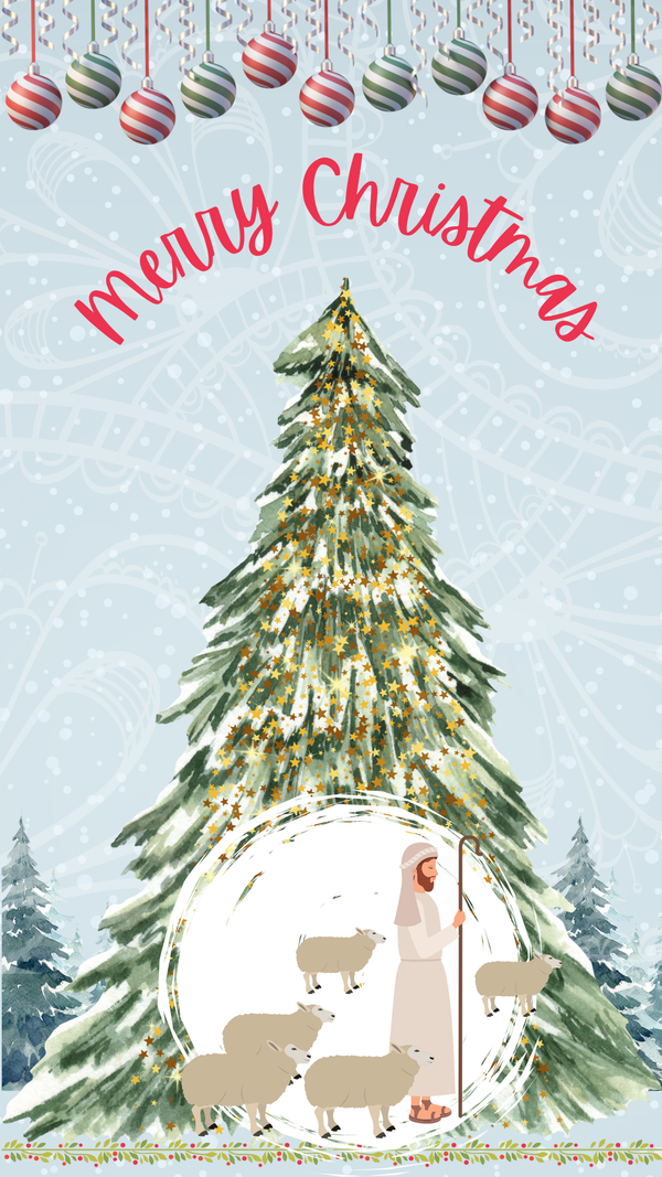 Cell Phone Wall Paper Art: Christmas Sheep 2025
