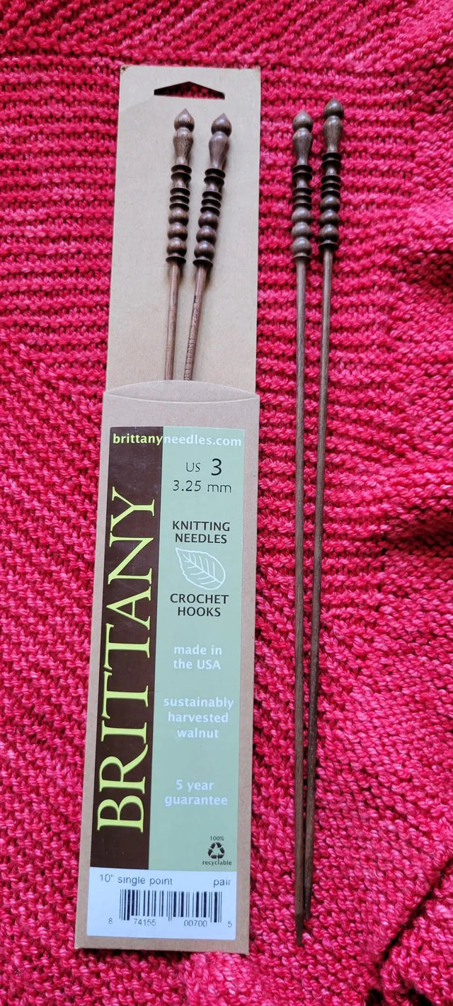 Brittany Victorian Walnut US 3 (3.25 mm) 10 inch Yarn Traveler & Haberdashery
