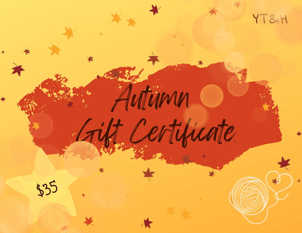 Yarn Traveler & Haberdashery Autumn Gift Card/Certificate Yarn Traveler & Haberdashery