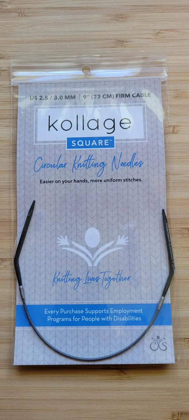 Kollage Circular Firm US 2.5 (3.0 mm) & 9 inch/23 cm Yarn Traveler & Haberdashery