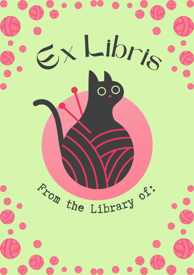Bookplate: Ex Libris for Sheep & a Cat with Love
