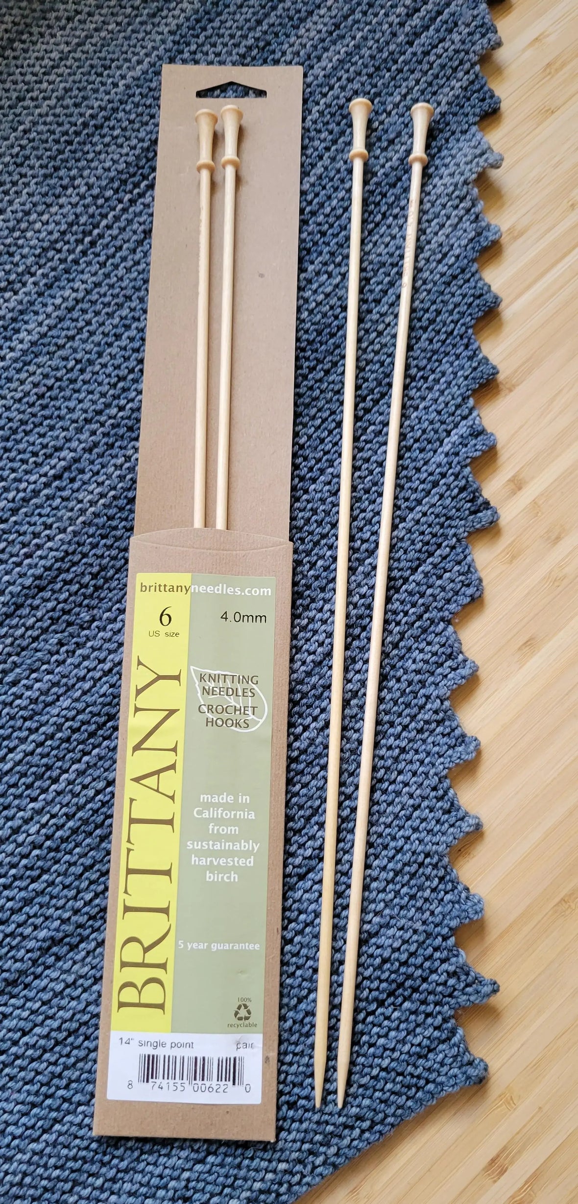 Brittany Birch Straight Needles US 6 (4.00 mm) 14 inches Yarn Traveler & Haberdashery