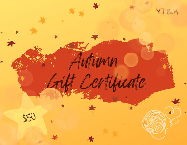 Yarn Traveler & Haberdashery Autumn Gift Card/Certificate Yarn Traveler & Haberdashery