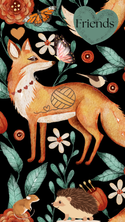 Cell Phone Wallpaper Art: Fox Friends Knitting