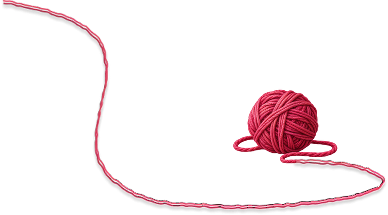 Yarn ball and decorative thread