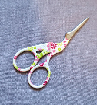 Buy white-with-flower-pink-green Embroidery Scissors (Small Crane)