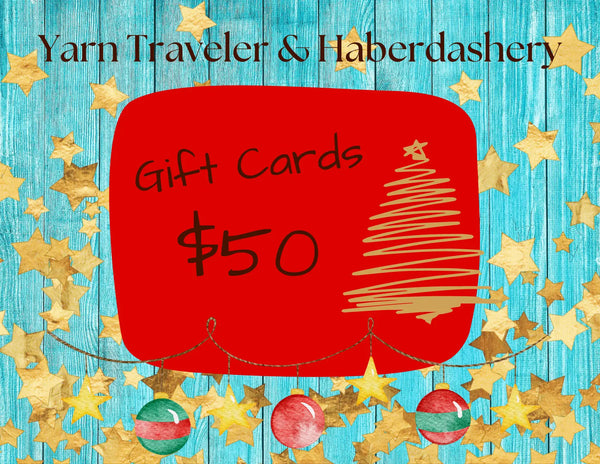 Yarn Traveler & Haberdashery Christmas Gift Card/Certificate Yarn Traveler & Haberdashery
